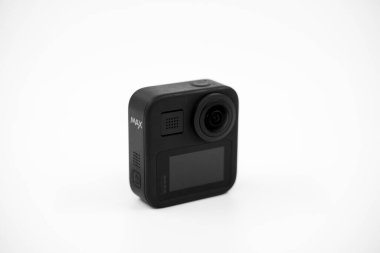 GoPro Max beyaz arkaplanı izole etti. Ankara, Türkiye - 25 Ağustos 2023.