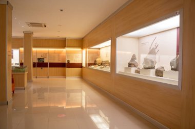 Bogazkoy Arkeoloji Müzesi 'nin içi. Corum, Türkiye - 27 Ağustos 2023.