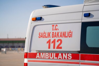 112 Türk acil servis ambulansı. Ankara, Türkiye - 30 Ağustos 2023.