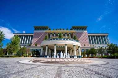 Türkiye Cumhurbaşkanlığı Kütüphanesi (Millet Kutuphanesi) binası. Ulusun Cumhurbaşkanlığı Kütüphanesi Türkiye 'deki en büyük kütüphanedir. Ankara, Türkiye - 18 Eylül 2023.