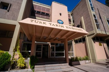 Türk Tarih Derneği (Turk Tarih Kurumu, TTK) binası. Ankara, Türkiye - 19 Eylül 2023.
