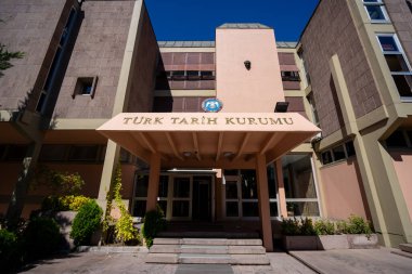 Türk Tarih Derneği (Turk Tarih Kurumu, TTK) binası. Ankara, Türkiye - 19 Eylül 2023.