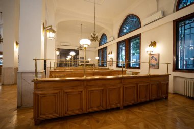 Tarihi Ada Müzesi 'nin içi. Ankara, Türkiye - 24 Eylül 2023.