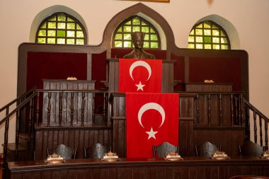 Atatürk, Türkiye 'nin ilk Büyük Millet Meclisi' nde yer alan Bağımsızlık Savaşı Müzesi 'nde baskın düzenledi. Ankara, Türkiye - 28 Eylül 2023.