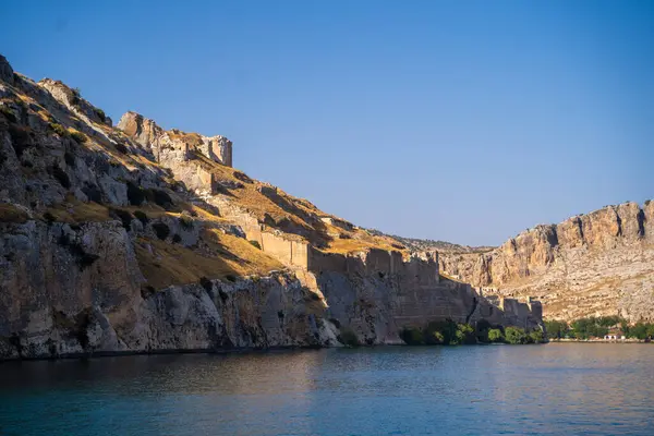 stock image The waterfront in Halfeti city center. Halfeti in Sanliurfa Province of Turkey.