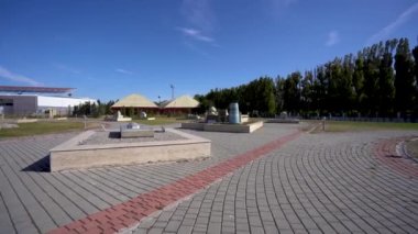 Sazova 'daki minyatür park, Eskisehir 4K. Sazova Park 'taki minyatür parktaki model binalar.