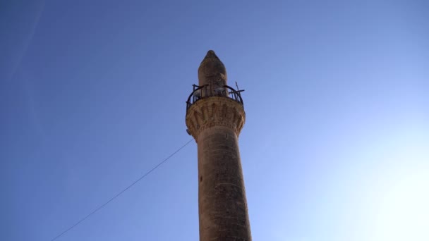 Menara Masjid Ulu Yang Tenggelam Kabupaten Halfeti Sanliurfa — Stok Video