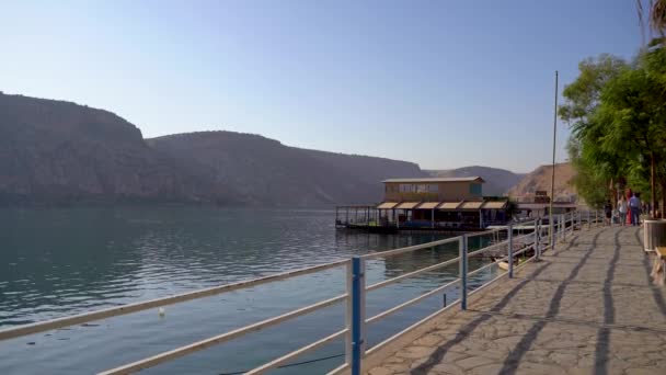 Die Uferpromenade Stadtzentrum Von Halfeti Halfeti Der Provinz Sanliurfa Der — Stockvideo
