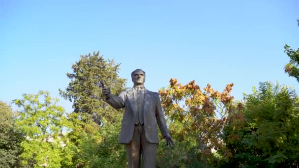 Mustafa Kemal Ataturk Standbeeld Halfeti Centrum Halfeti Sanliurfa Provincie Van — Stockvideo