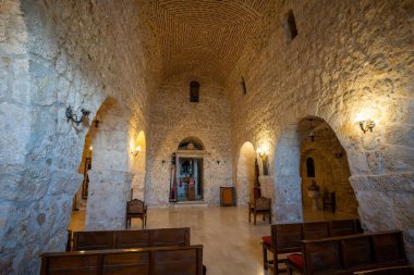 Mor Gabriel Manastırı, dünyanın en eski Suriye Ortodoks manastırı olarak da bilinir. Mardin, Türkiye - 31 Ekim 2023.