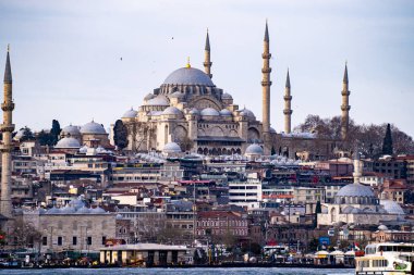 Süleyman Camii, İstanbul 'da bulunan Osmanlı İmparatorluk Camii. İstanbul, Türkiye - 23 Aralık 2023.