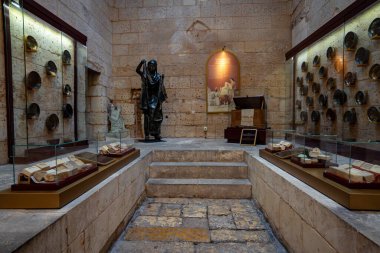 Gaziantep Hamam Müzesi 'nin (Bath Museum) iç manzarası. Gaziantep, Türkiye - 4 Aralık 2023.