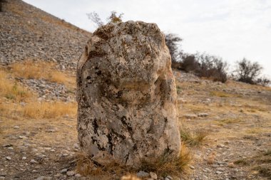 Karakus Tumulus 'taki aslan heykeli..