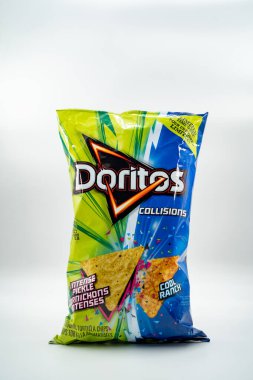 Doritos Collisions Intense Pickle and Cool Ranch Flavoured Tortilla Chips. Toronto, Canada - April 30, 2024. clipart