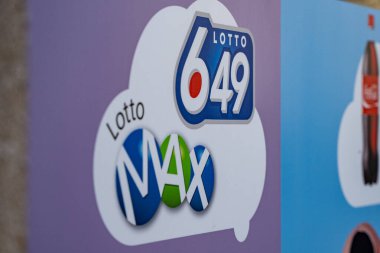 Lotto Max ve Lotto 649 tabelası, Kanada piyango oyunları. Toronto, Kanada - 30 Nisan 2024.