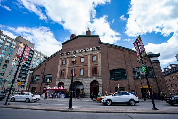 stock image Exterior view of the St. Lawrence Market building. St. Lawrence Market is a major public market in Toronto. Toronto, Canada - May 12, 2024.