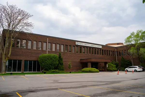 stock image North Toronto Christian School (NTCS) is a non-semestered private Christian school located in the North York district. Toronto, Canada - May 14, 2024.