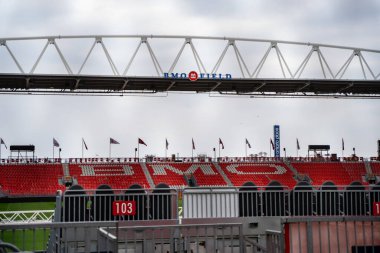 BMO Field is an outdoor stadium located at Exhibition Place. It is the home field of Toronto FC of Major League Soccer (MLS). Toronto, Canada - May 25, 2024. clipart