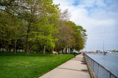Taç giyme parkı manzarası. Taç giyme parkı Toronto 'da bir park ve gazilerin anıtıdır. Toronto, Kanada - 25 Mayıs 2024.
