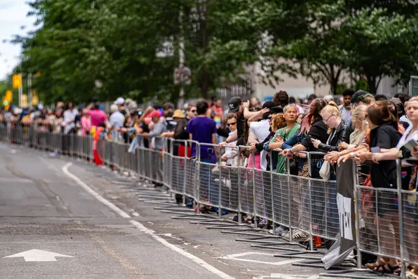 stock image Spectators at the 2024 Annual Pride Parade in Downtown Toronto. Toronto, Canada - Jun 30, 2024.