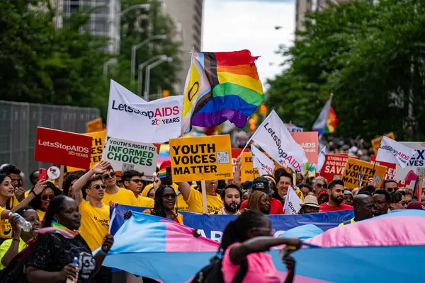 stock image Participants at the 2024 Annual Pride Parade in Downtown Toronto. Toronto, Canada - Jun 30, 2024.