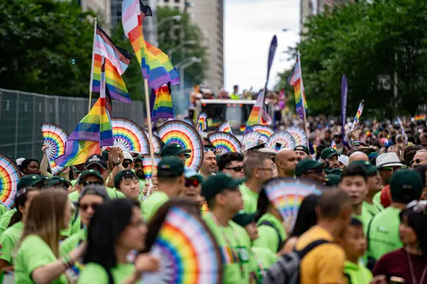 stock image Participants at the 2024 Annual Pride Parade in Downtown Toronto. Toronto, Canada - Jun 30, 2024.