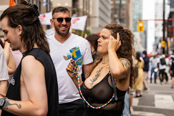 Stock image Spectators at the 2024 Annual Pride Parade in Downtown Toronto. Toronto, Canada - Jun 30, 2024.