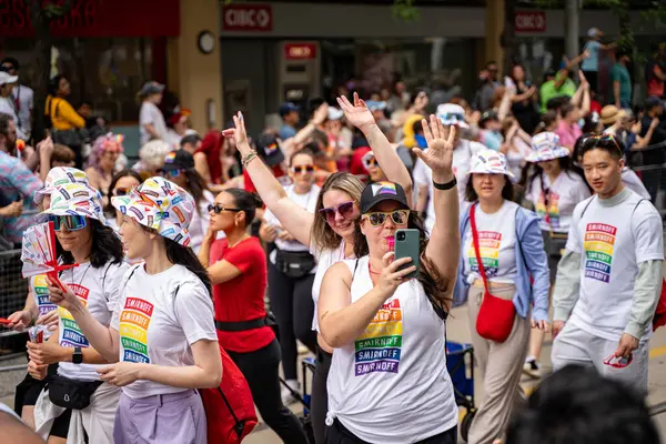 Stock image Crowds of people at the 2024 Annual Pride Parade in Downtown Toronto. Toronto, Canada - Jun 30, 2024.