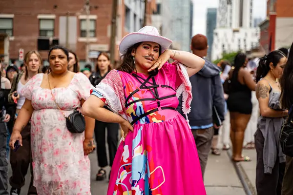 stock image People at the Pride Weekend Festival on Church Street. Toronto, Canada - Jun 30, 2024.