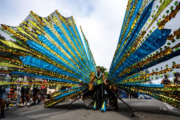 stock image Participants in the Toronto Caribbean Carnival Grand Parade, which is one of the largest street festivals in North America. Toronto, Canada - August 3, 2024.