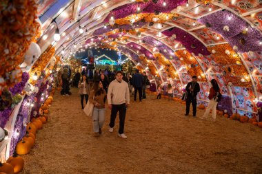 Toronto 'daki Pumpkinville' de Cadılar Bayramı panayırı. Toronto, Kanada - 19 Ekim 2024.