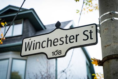 Winchester Street sign in Cabbagetown Toronto. clipart