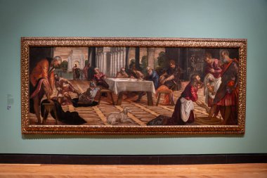 İsa, Ontario Sanat Galerisi 'nde Jacopo Tintoretto' nun Havarilerinin Ayaklarını Yıkaması. Toronto, Kanada - 3 Kasım 2024.
