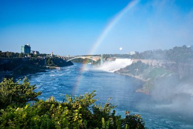 View of Niagara Falls with a rainbow. Niagara Falls, Canada - September 20, 2024. clipart