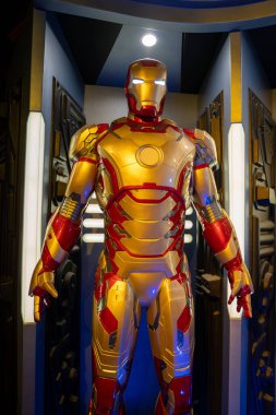 Iron Man statue at the Niagara Falls Movieland Wax Museum. Niagara Falls, Canada - September 20, 2024. clipart