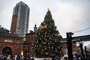 The Toronto Christmas Market at the Distillery District. Toronto, Canada - December 24, 2024. clipart