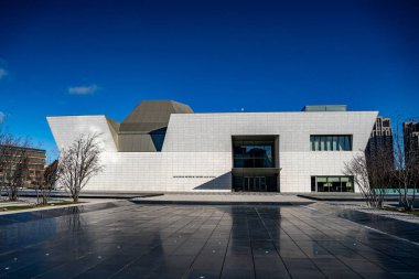 Aga Khan Müzesi 'nin dış görünüşü. Aga Khan Müzesi bir İslam sanatı müzesidir. Toronto, Kanada - 7 Ocak 2025.