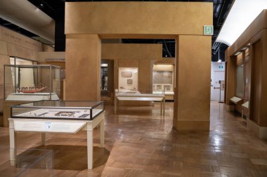 Toronto 'daki Royal Ontario Müzesi' nin (ROM) iç manzarası. Kraliyet Ontario Müzesi bir sanat, dünya kültürü ve doğa tarihi müzesidir. Toronto, Kanada - 2 Ocak 2025.