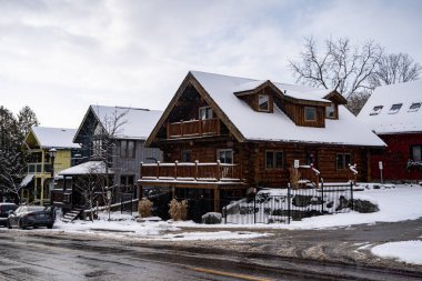 Winter view of Elora town, Ontario. Elora, Canada - January 2, 2025. clipart