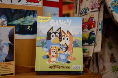 Bluey çizgi romanının kitapçıdaki görüntüsü. Guelph, Kanada - 2 Ocak 2025.