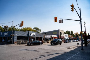 View of the town of Bobcaygeon. Bobcaygeon is a community on the Trent Severn Waterway in the City of Kawartha Lakes. Kawartha Lakes, Canada - October 10, 2024. clipart