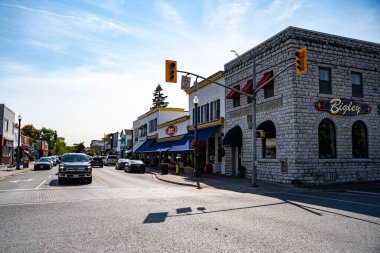 View of the town of Bobcaygeon. Bobcaygeon is a community on the Trent Severn Waterway in the City of Kawartha Lakes. Kawartha Lakes, Canada - October 10, 2024. clipart