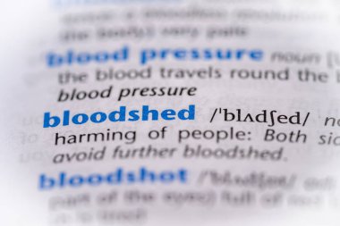 Sözlükte dökülen sözler. Seçici odak, kapat.