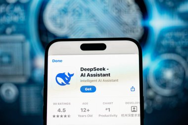 App Store 'da DeepSeek Al uygulaması. Toronto, Kanada - 28 Ocak 2025.