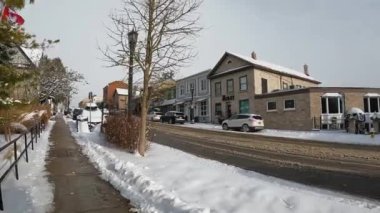 Elora 'nın kış manzarası, Ontario 4K