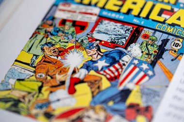 Çizgi romandan Kaptan Amerika. Toronto, Kanada - 29 Ocak 2025.