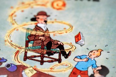 Tintin 'in Maceraları, Çizgi romandaki Yedi Kristal Toplar. Toronto, Kanada - 29 Ocak 2025.