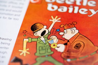 Çizgi romandaki Beetle Bailey. Toronto, Kanada - 29 Ocak 2025.