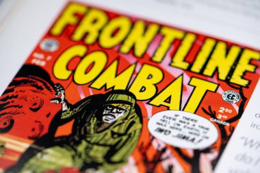 Çizgi romandaki ön cephe savaşı. Toronto, Kanada - 29 Ocak 2025.