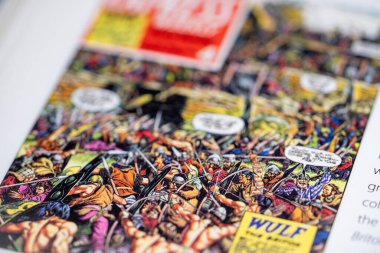 Bir çizgi romandaki İngiliz Wulf. Toronto, Kanada - 29 Ocak 2025.